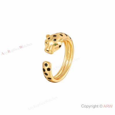 Luxury Replica Cartier Panthere Ring Open style Yellow Gold